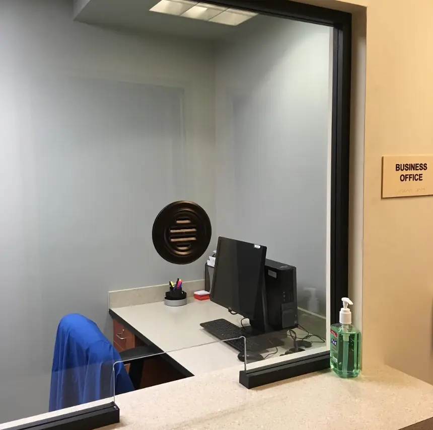 Business office transaction window