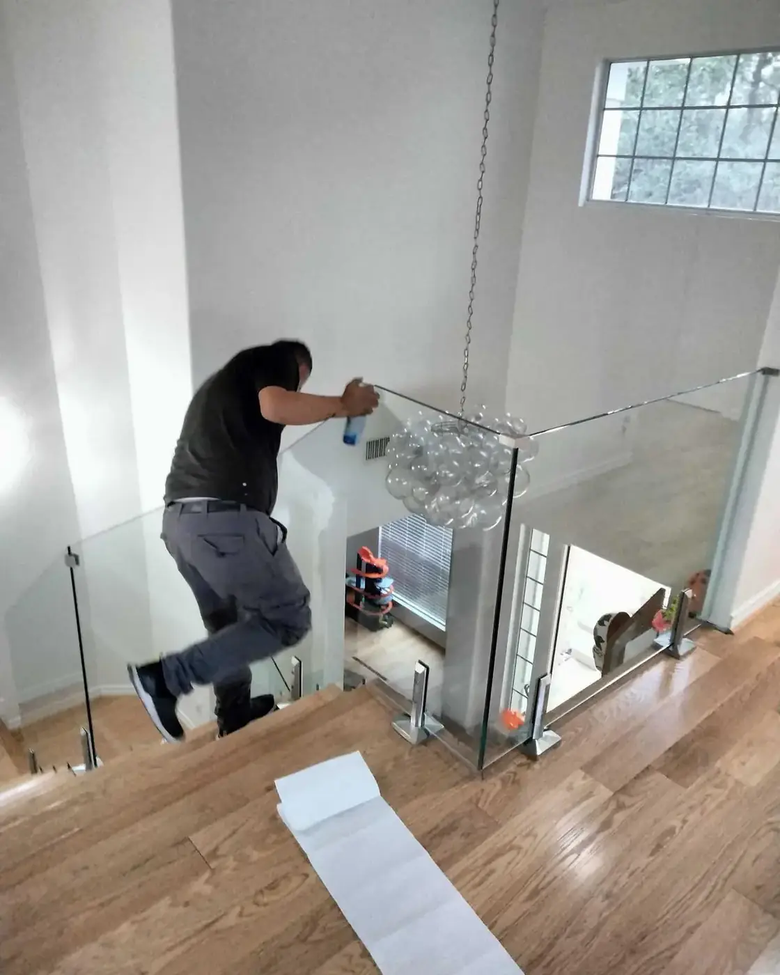 Installing a frameless glass railing panel